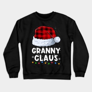 Granny Claus Red Plaid Christmas Santa Family Matching Pajama Crewneck Sweatshirt
